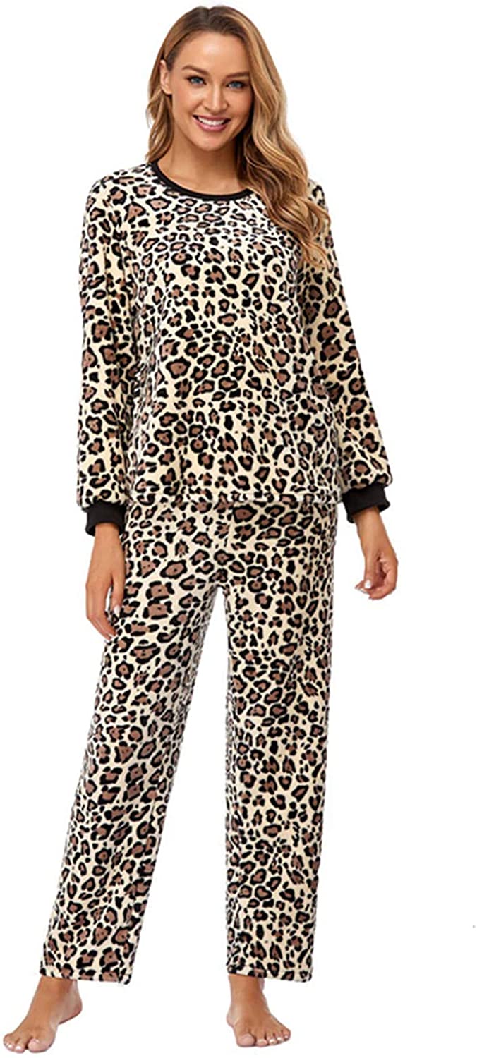 Price:$26.99 Pajamas Sets Long Sleeve Sleepwear Set Thermal Fleece Ultra-Soft Pjs with Matching Socks at Amazon Women’s Clothing store