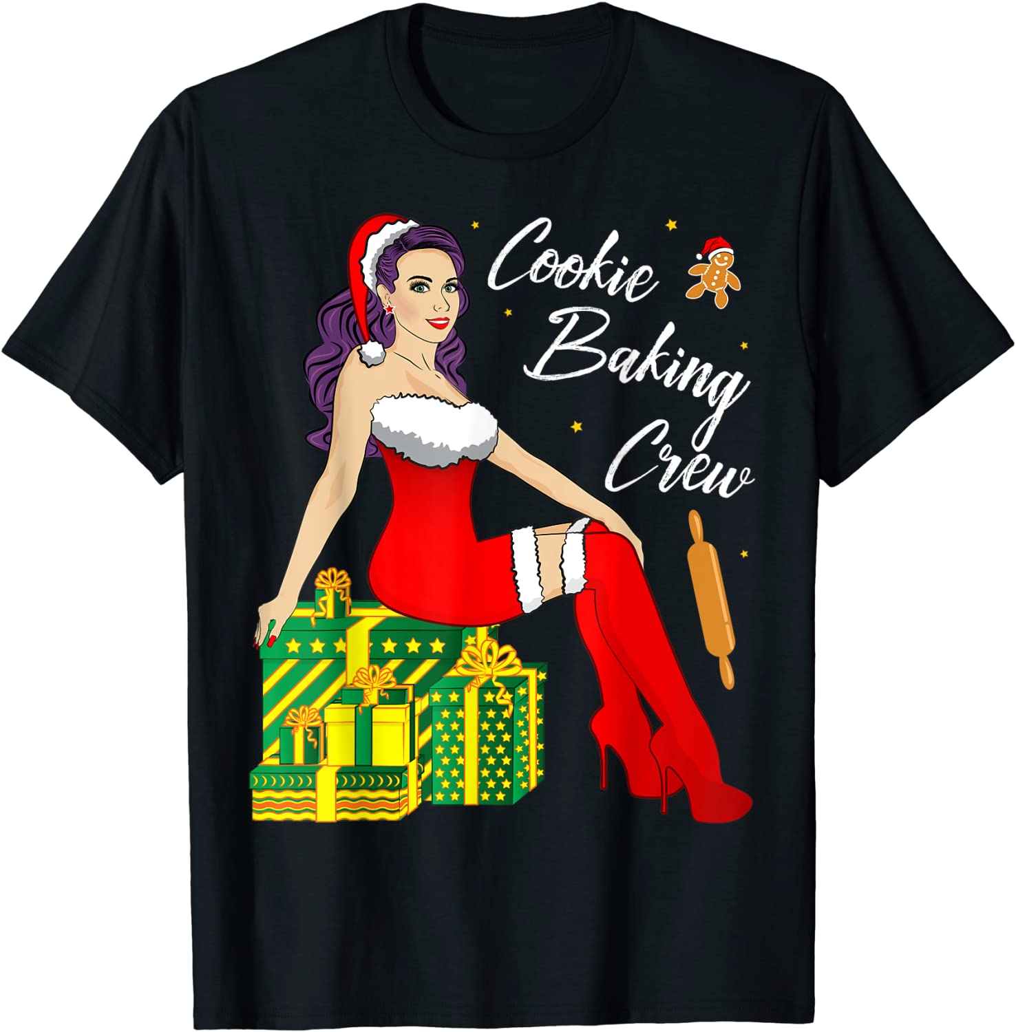 Price:$16.95 Baking Crew Christmas Sexy Women Pajama Xmas T-Shirt : Clothing, Shoes & Jewelry