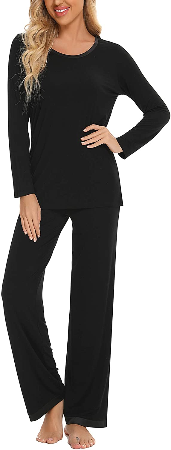 Price:$28.99 Pajamas Set Long Sleeve Sleepwear Tops with Pajama Pants Round Neck Loungewear Set Soft Pajama Pjs Sets : Clothing, Shoes & Jewelry