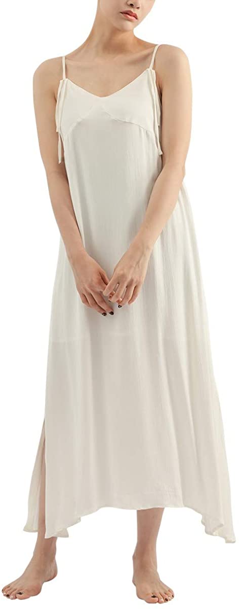 Price:$7.99 Women's Sleeveless Long Nightgown Summer Gliding Night Dress sleeveless Chemise White (M) : Clothing, Shoes & Jewelry