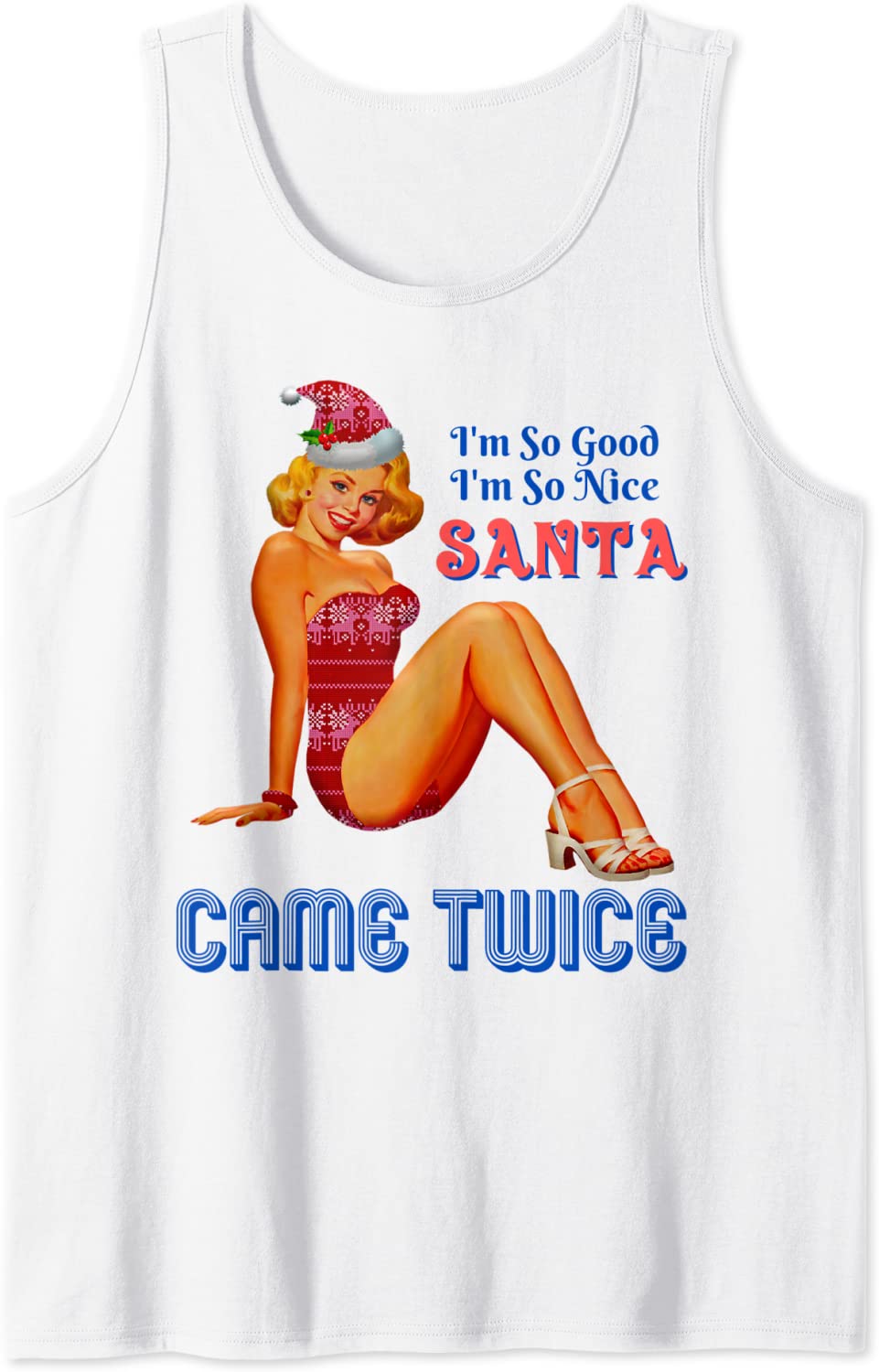 Price:$19.99 Naughty is the New Nice Adult Joke Meme Retro Vintage Tank Top : Clothing, Shoes & Jewelry