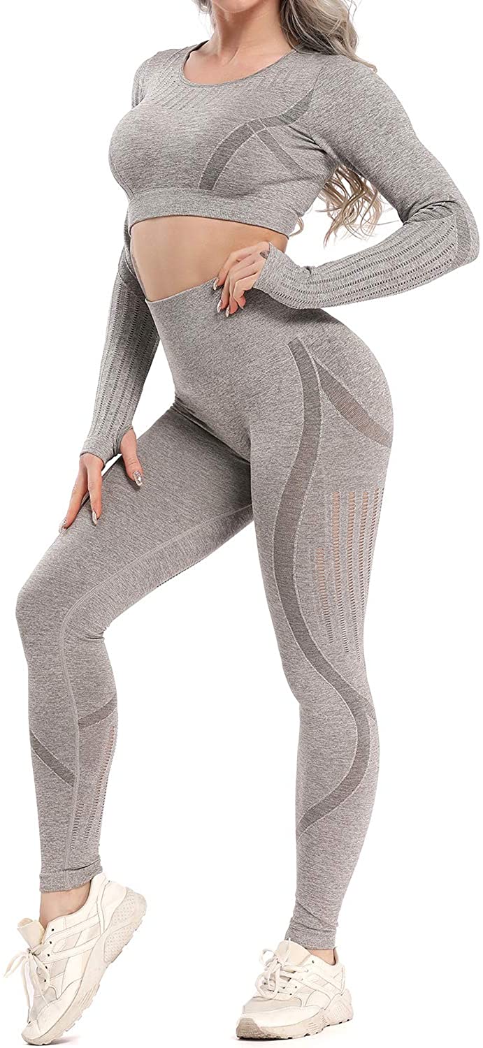 Price:$25.94 Women 2 Piece Outfits Yoga Sets Sexy Butt Lifting Leggings Sleeveless Gym Padded Crop Tops at Amazon Women’s Clothing store