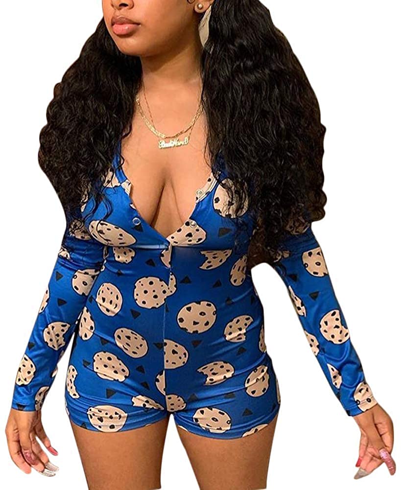 Price:$11.99 Sexy Deep V Neck Onesies Women, Short Sleeve Women Onesie Pajamas Shorts : Clothing, Shoes & Jewelry