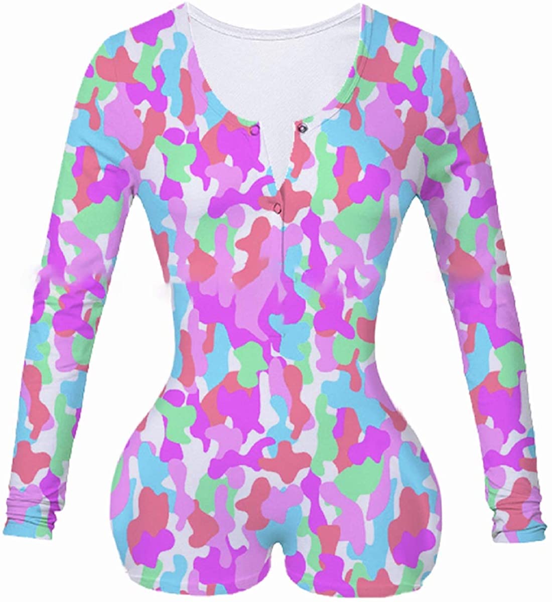 Price:$8.99 Sexy Deep V Neck Shorts Long Sleeve One Piece Bodycon Jumpsuit Bodysuit Pajama Overall : Clothing, Shoes & Jewelry