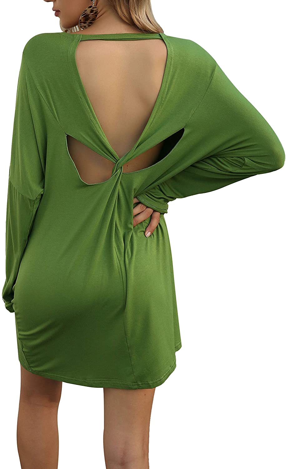Price:$13.99 Womens Nightgown Modal Sleep Shirts Long Sleeve Sexy Back Cross Comfy Soft Pajama Sleepwear at Amazon Women’s Clothing store