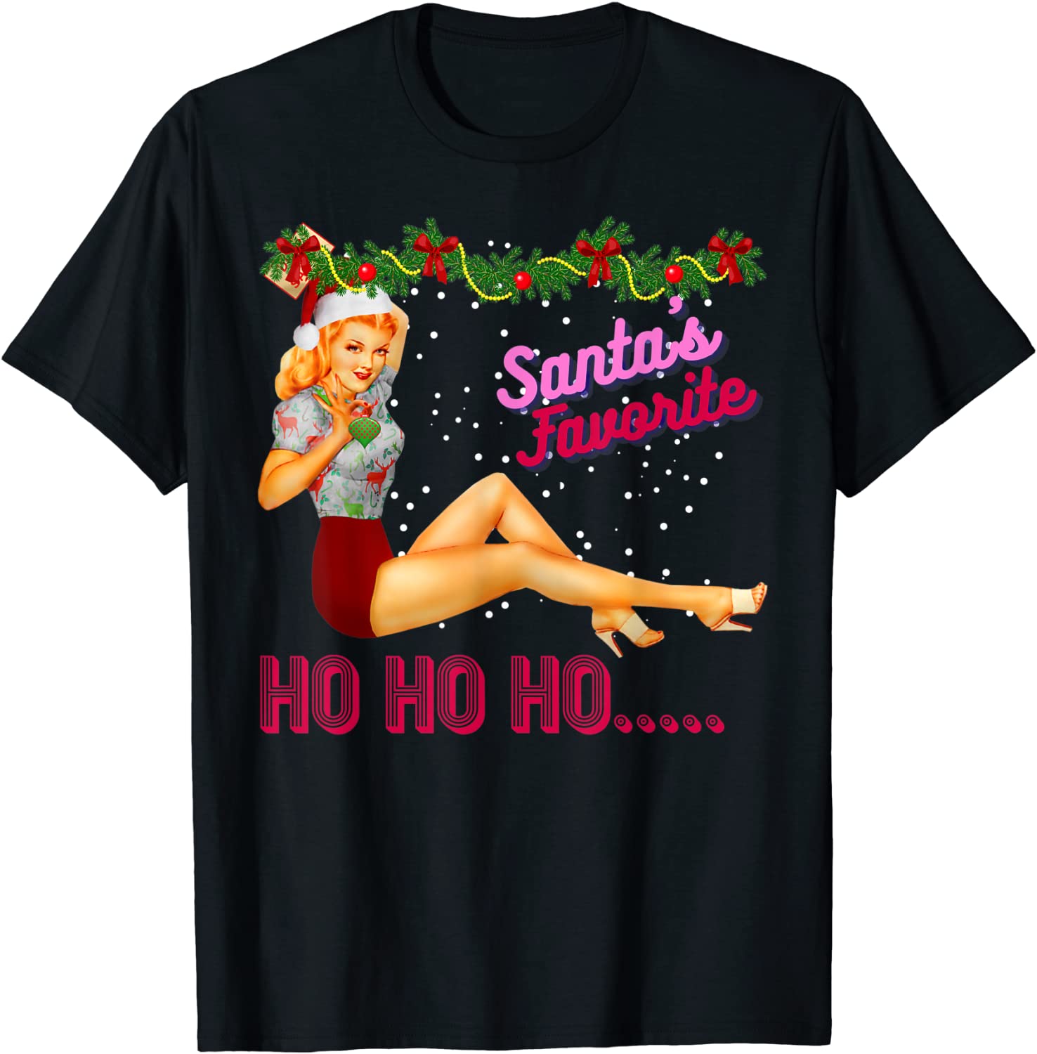 Price:$19.99 Ho Ho Nice Naughty Dirty Joke Meme Retro T-Shirt : Clothing, Shoes & Jewelry