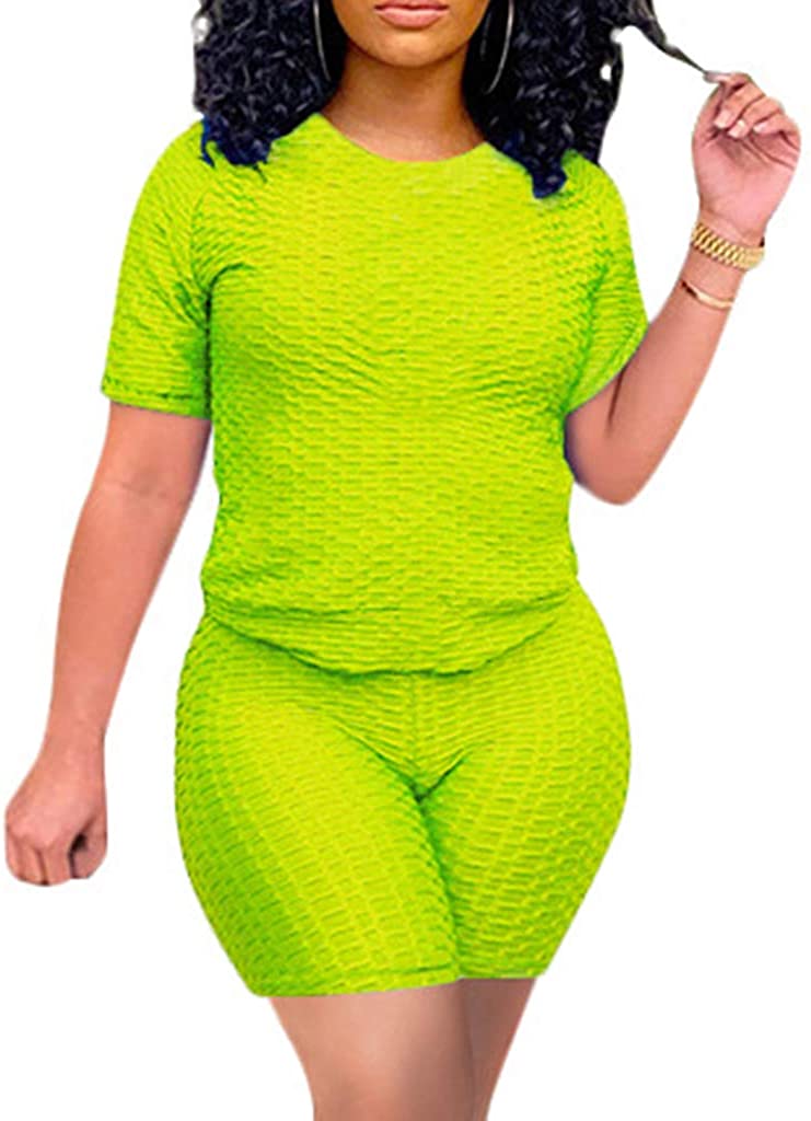 Price:$19.99 Shorts for Women 2 Piece Set Solid Color Crop Tops and Bodycon Short Pants Outfits Tracksuit Sets at Amazon Women’s Clothing store
