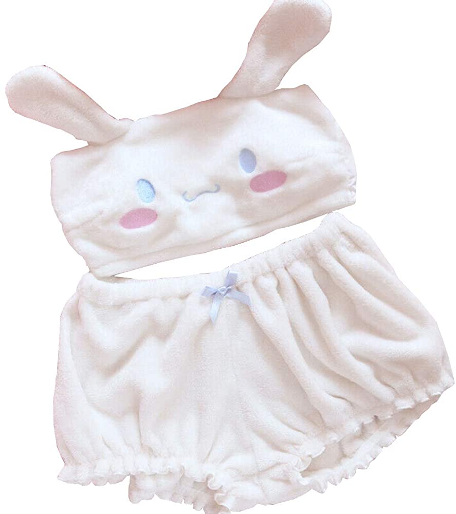 Price:$12.98 Kawaii Anime Cute Pajamas Set for Women Sweet Lovely Velvet Tube Top and Shorts Sleepwear Suits : Clothing, Shoes & Jewelry