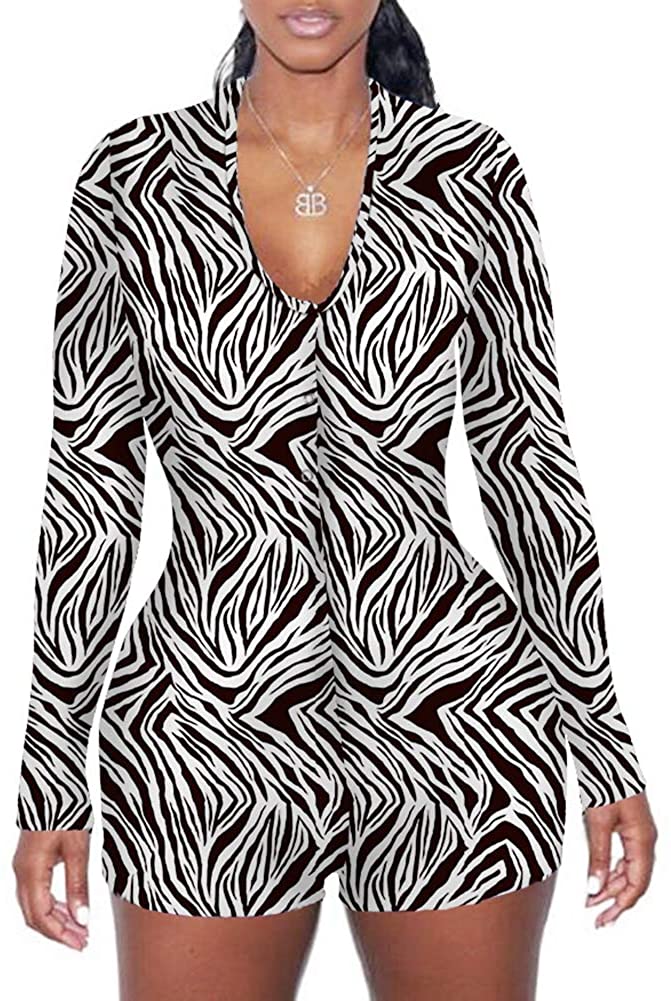 Price:$18.99 Womens Sexy Onesies Pajama V Neck Bodysuit Bodycon Jumpsuits Rompers Overall One Piece : Clothing, Shoes & Jewelry