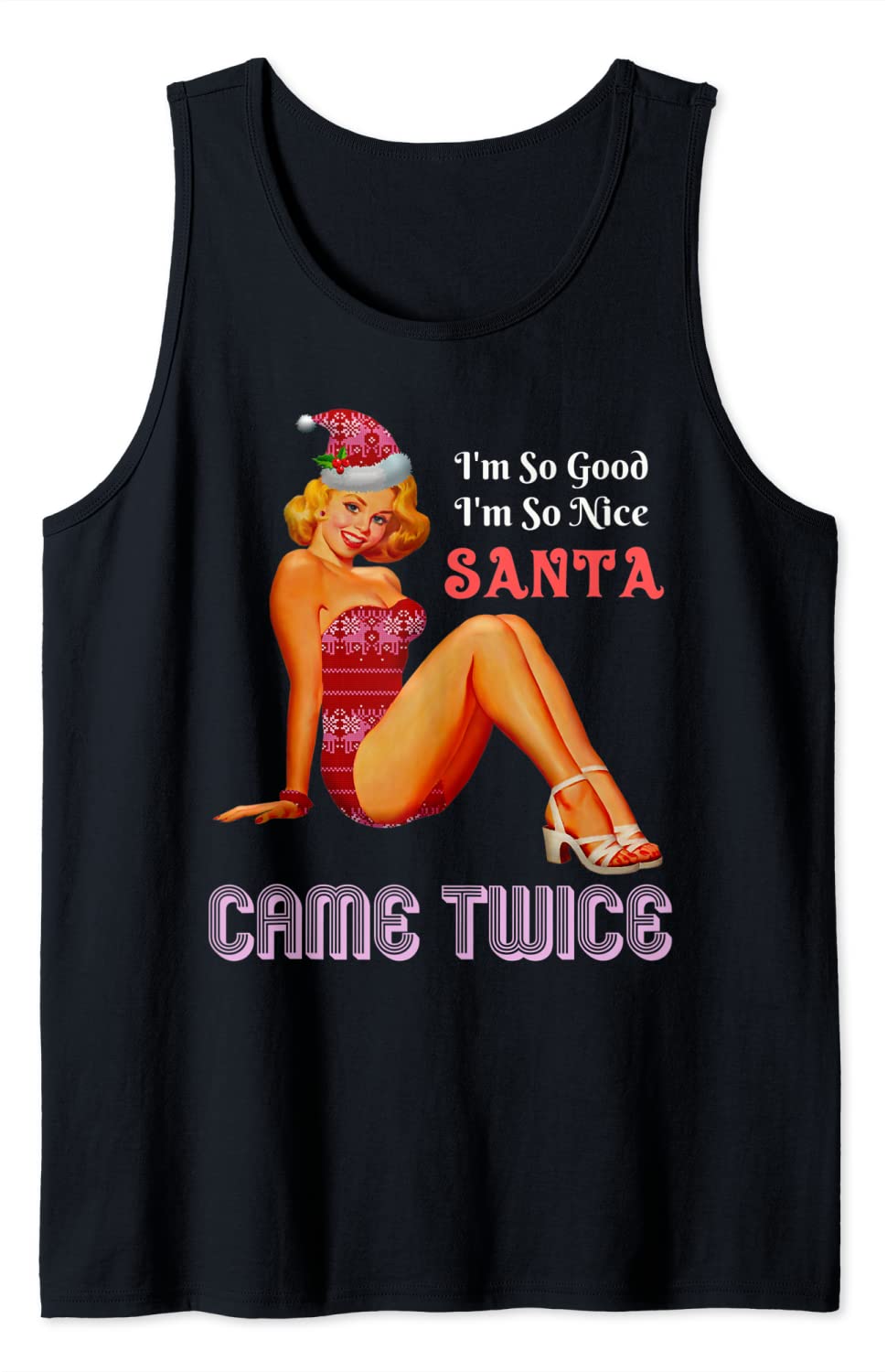 Price:$19.99 Naughty is the New Nice Adult Joke Meme Retro Vintage Tank Top : Clothing, Shoes & Jewelry