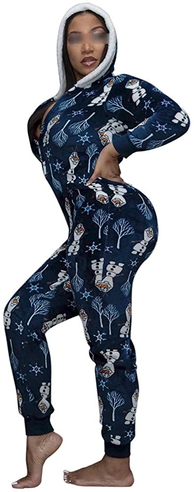 Price:$22.99 Women 's One Piece Onesie Sleepwear Christmas Print Pajamas Jumpsuit Party Clubwear : Clothing, Shoes & Jewelry