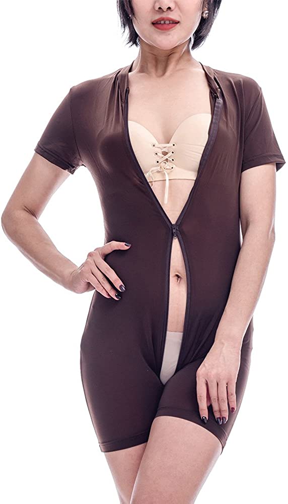 Price:$6.99 Women's Sexy Plus Size Tank Bodysuit Costume Top Short Jumpsuits Rompers Bodycon Casual Brown : Clothing, Shoes & Jewelry