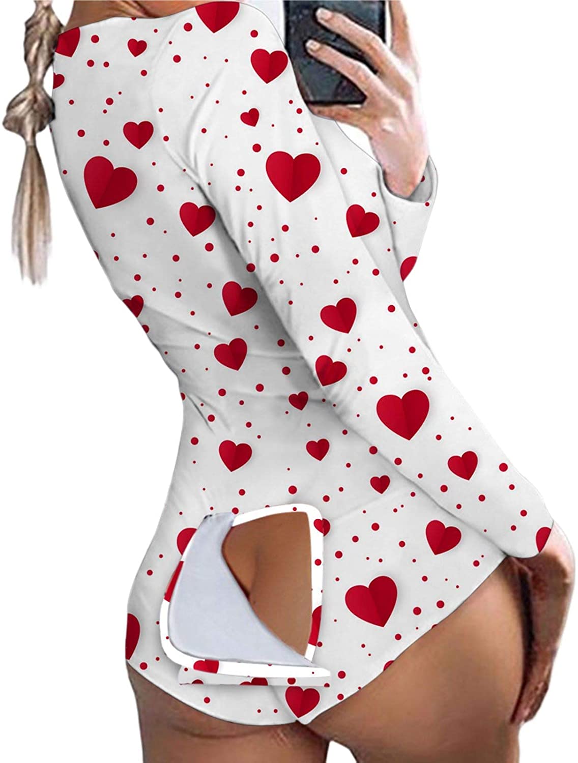 Price:$8.99 Women's Sexy Deep V Neck Jumpsuit Bodycon Casual Short Sleeve Valentines Romper Bodysuit Pajamas : Clothing, Shoes & Jewelry