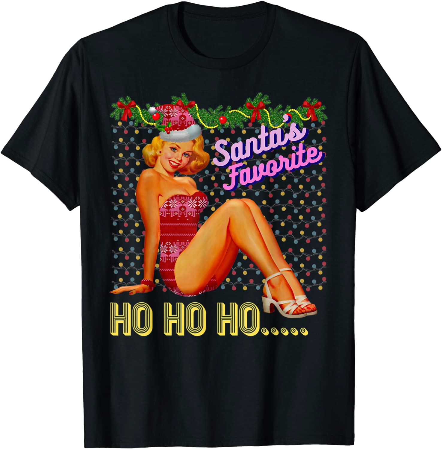 Price:$19.99 Ho Ho Nice Naughty Dirty Joke Meme Retro T-Shirt : Clothing, Shoes & Jewelry