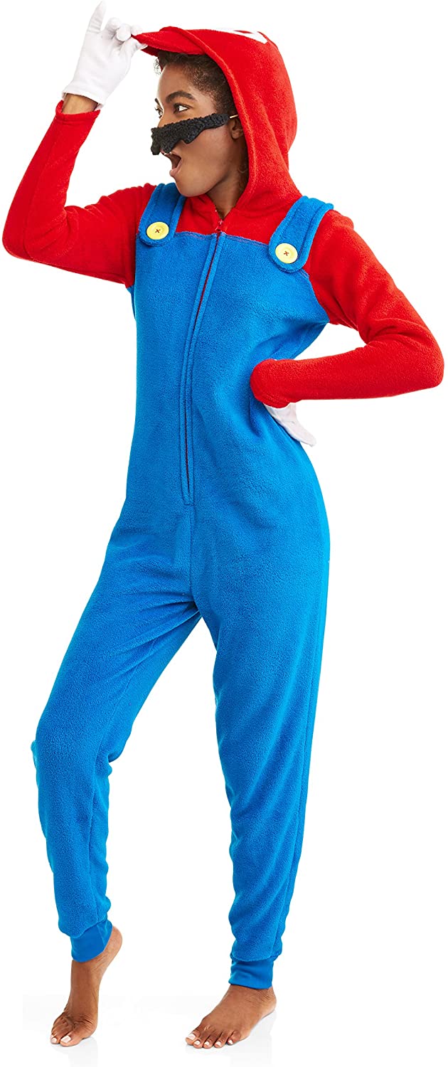 Price:$54.99 MARIO Women's Faux Fur Licensed Sleepwear Adult Costume Union Suit Pajama (Mario, XS) : Clothing, Shoes & Jewelry