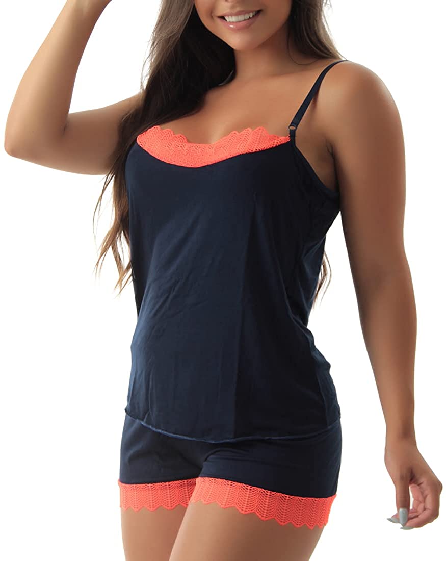 Price:$19.99 MAIS BONITA Womens Sexy Lingerie Pajamas Cami Shorts Set Nightwear at Amazon Women’s Clothing store