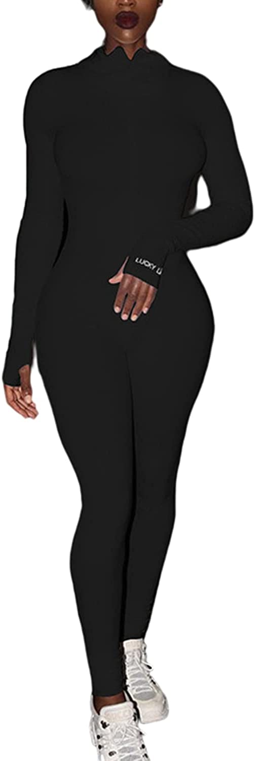 Price:$21.02 Women's One Piece Zip Up Bodycon Jumpsuit Sexy Long Sleeve Turtleneck Onesies Rompers Playsuit Clubwear : Clothing, Shoes & Jewelry