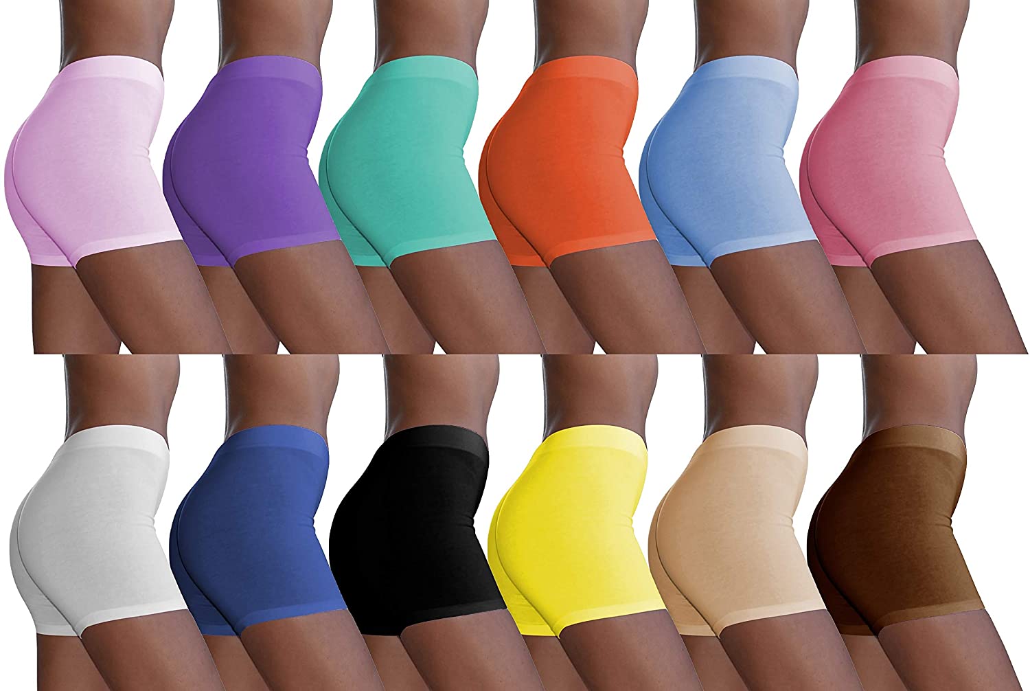 Price:$49.99 Basics Women's 12 Pack Cotton Stretch Light Weight Boyshort Boxer Brief Undershorts at Amazon Women’s Clothing store