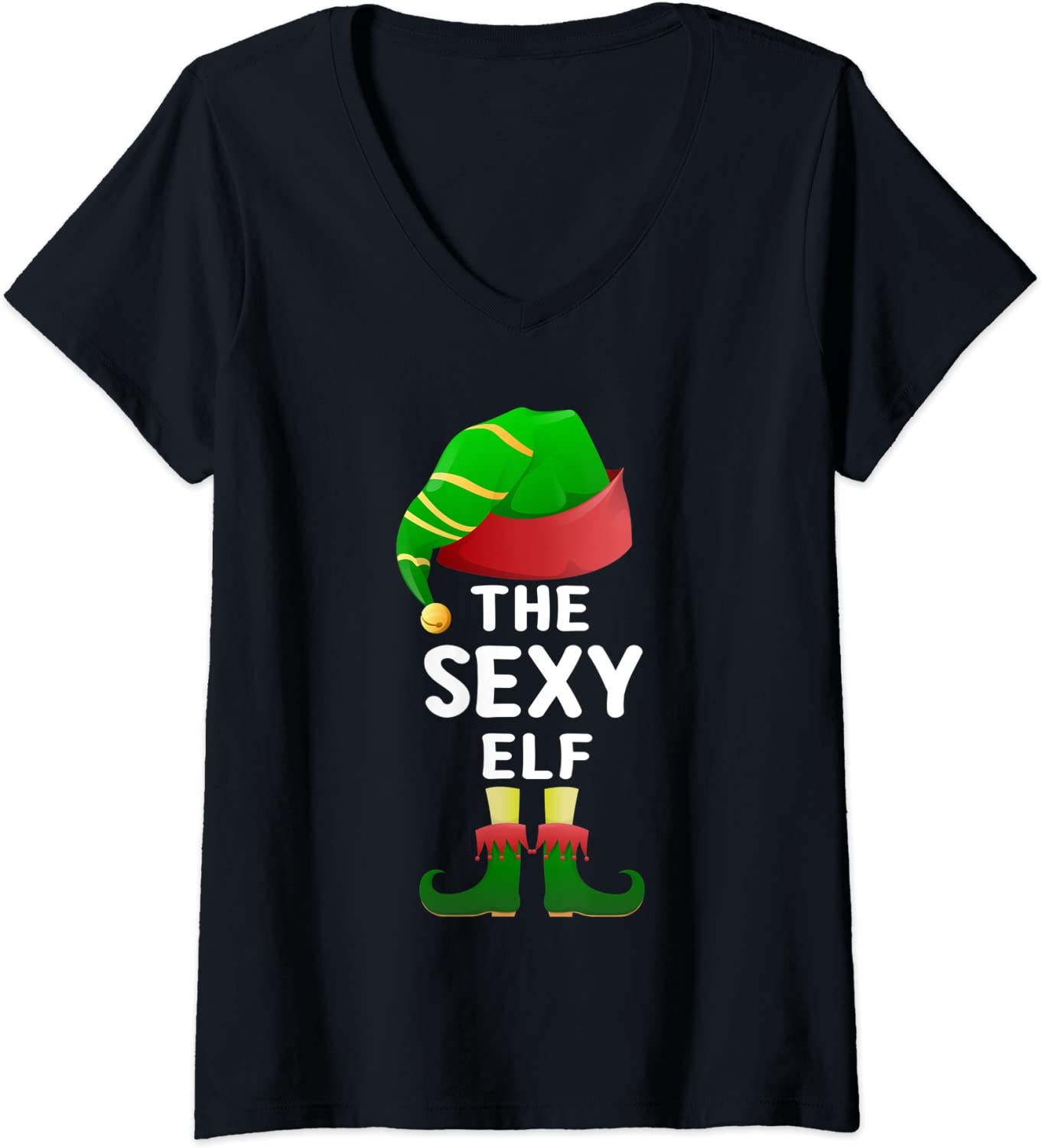 Price:$19.99 Sexy Elf Christmas Family Matching Pajamas Xmas Elf Group V-Neck T-Shirt : Clothing, Shoes & Jewelry