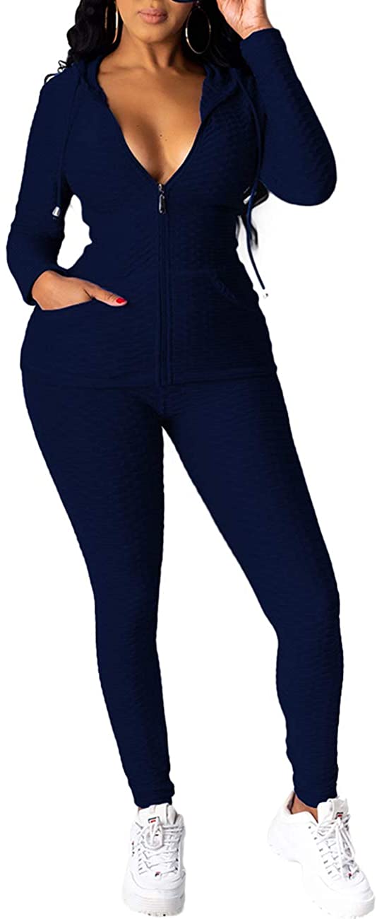 Price:$21.99 Women's 2 Piece Tracksuits Set-Hoodie Sweatshirt Jacket and Yoga Legging Workout Outfits Jogging Sweatsuits Set : Clothing, Shoes & Jewelry