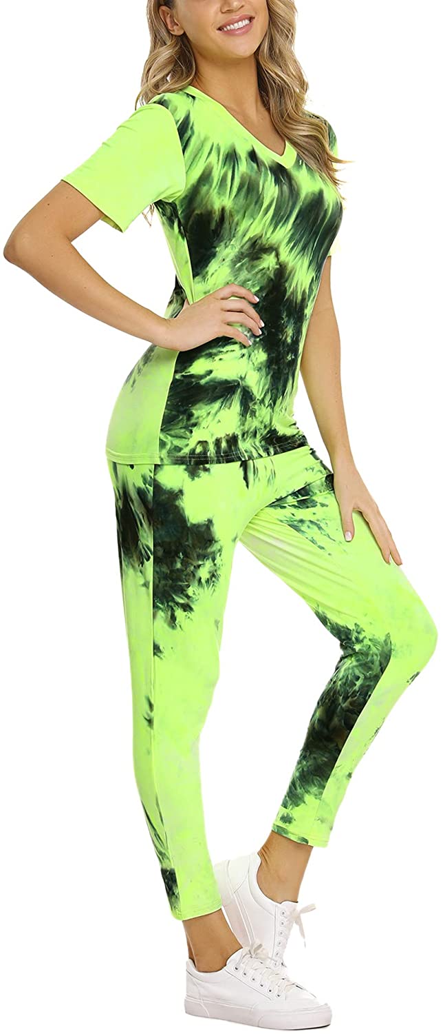 Price:$19.99 2 Piece Sweatsuit Set - Women's Tie Dye Joggers Set - Long Sleeve Tops and Long Pants Workout Sets Sleepwear Loungewear at Amazon Women’s Clothing store