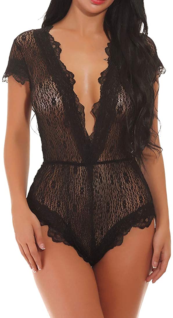 Price:$10.99 Womens Teddy Lingerie One Piece Babydoll Mini Bodysuit: Clothing, Shoes & Jewelry