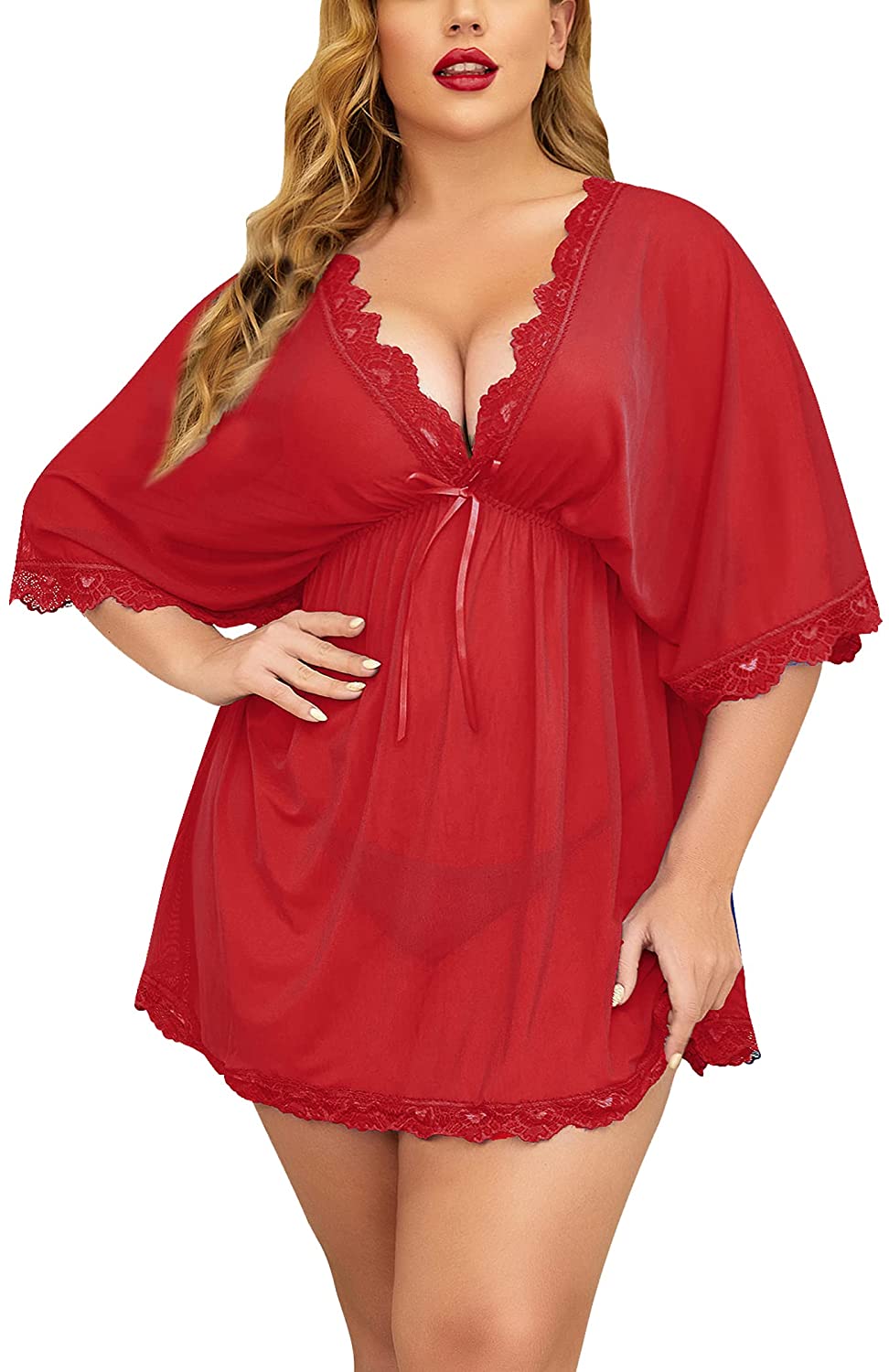 Price:$14.99 Sexy Lingerie Robe Women Babydoll Lingerie Mesh Coverup Bridal Lingerie at Amazon Women’s Clothing store