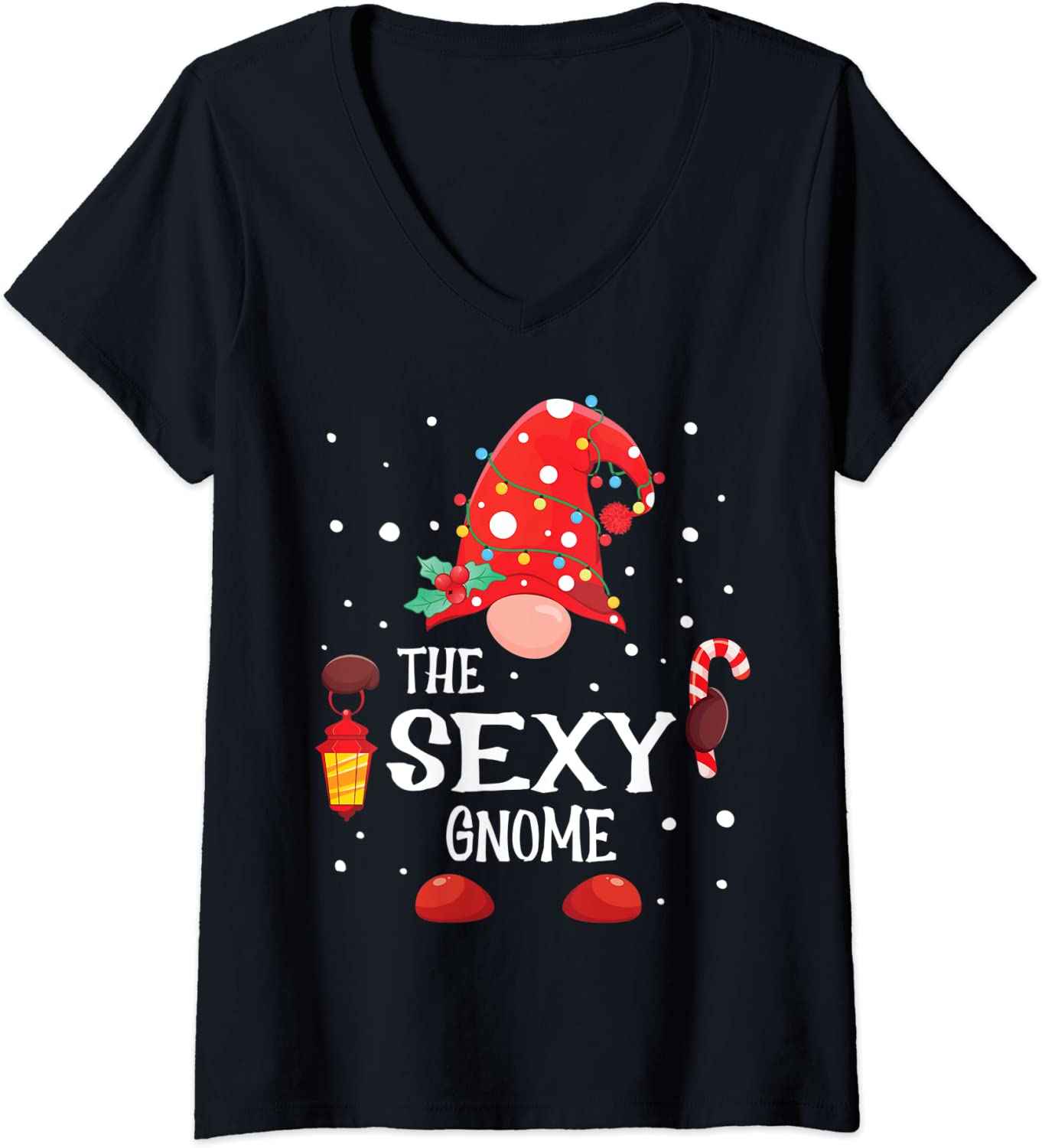 Price:$19.99 The Sexy Gnome Matching Family Christmas Gnome Pajama V-Neck T-Shirt : Clothing, Shoes & Jewelry