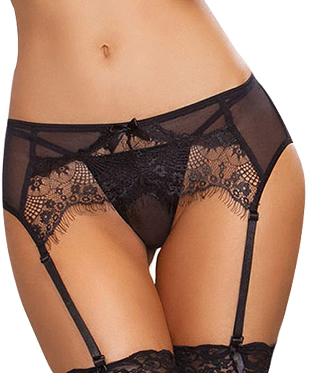 Price:$13.99 Sexy Lace Suspender Garter Belt with Stockings–3 Pcs Lingerie Sets Black : Clothing, Shoes & Jewelry