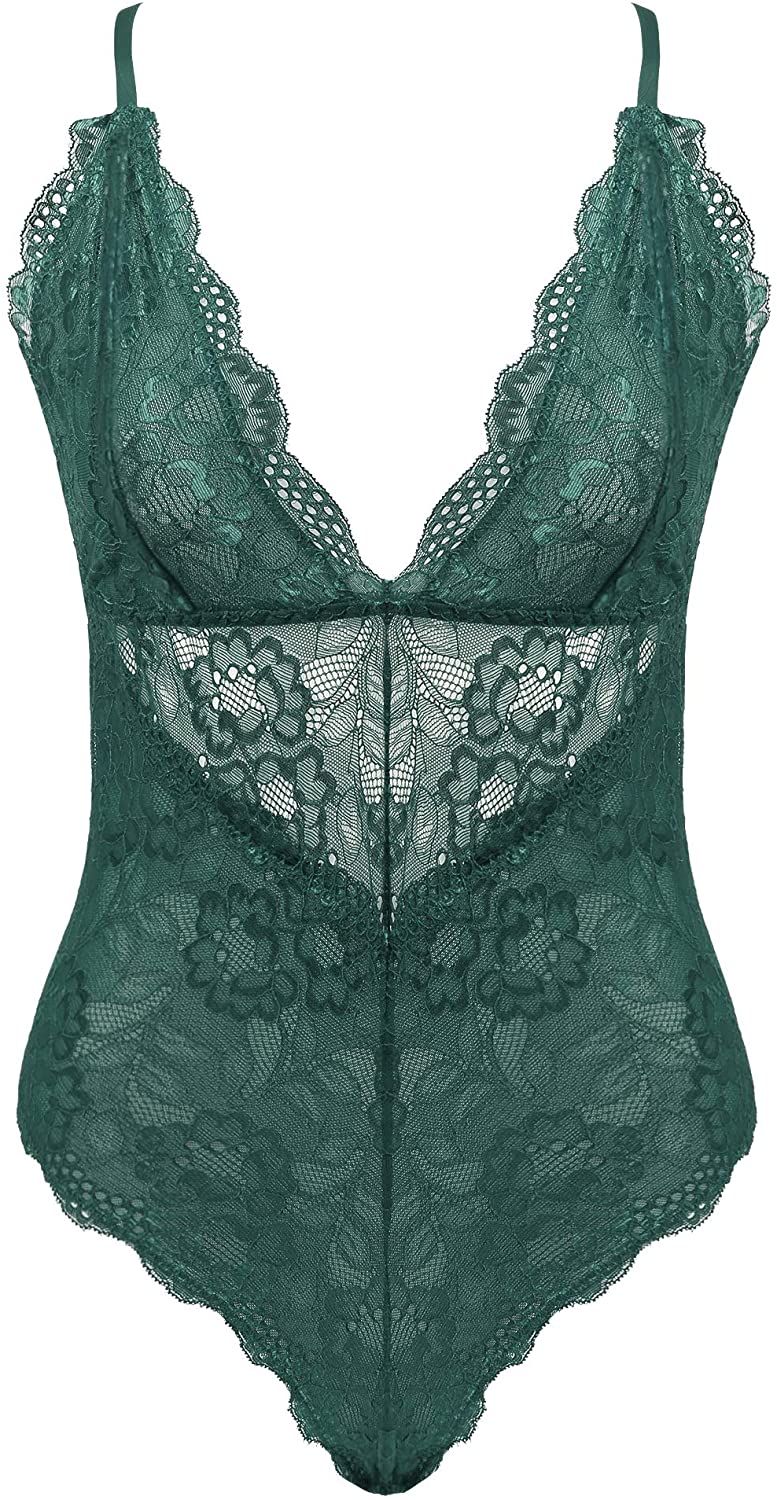 Price:$16.99 Womens Sexy Lace Bodysuit Teddy One Piece Lingerie with Snaps at Amazon Women’s Clothing store