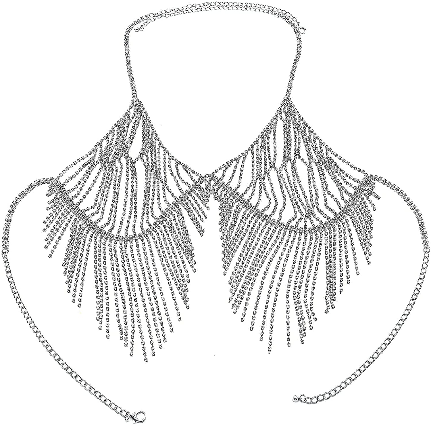 Price:$22.99 Women's Silver Tassel Rhinestone Bling Bra Jewelry Sexy Nightclub Party Beach Body Chain Jewelry (NY004) : Clothing, Shoes & Jewelry