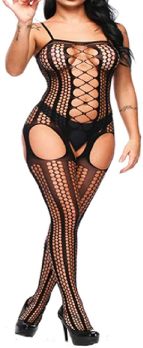 Price:$9.99 Lingerie for Women Fishnet Halter Chemise Deep V Hot Mesh Mini Dress Bodysuit … (8971black): Clothing, Shoes & Jewelry