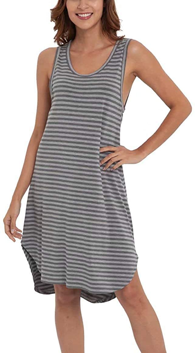 Price:$8.75 Bamboo Nightgowns for Women Sleeveless Soft Chemise Sleepwear Summer Cute Sleep Dress Loose Nighties Casual Nightshirt at Amazon Women’s Clothing store