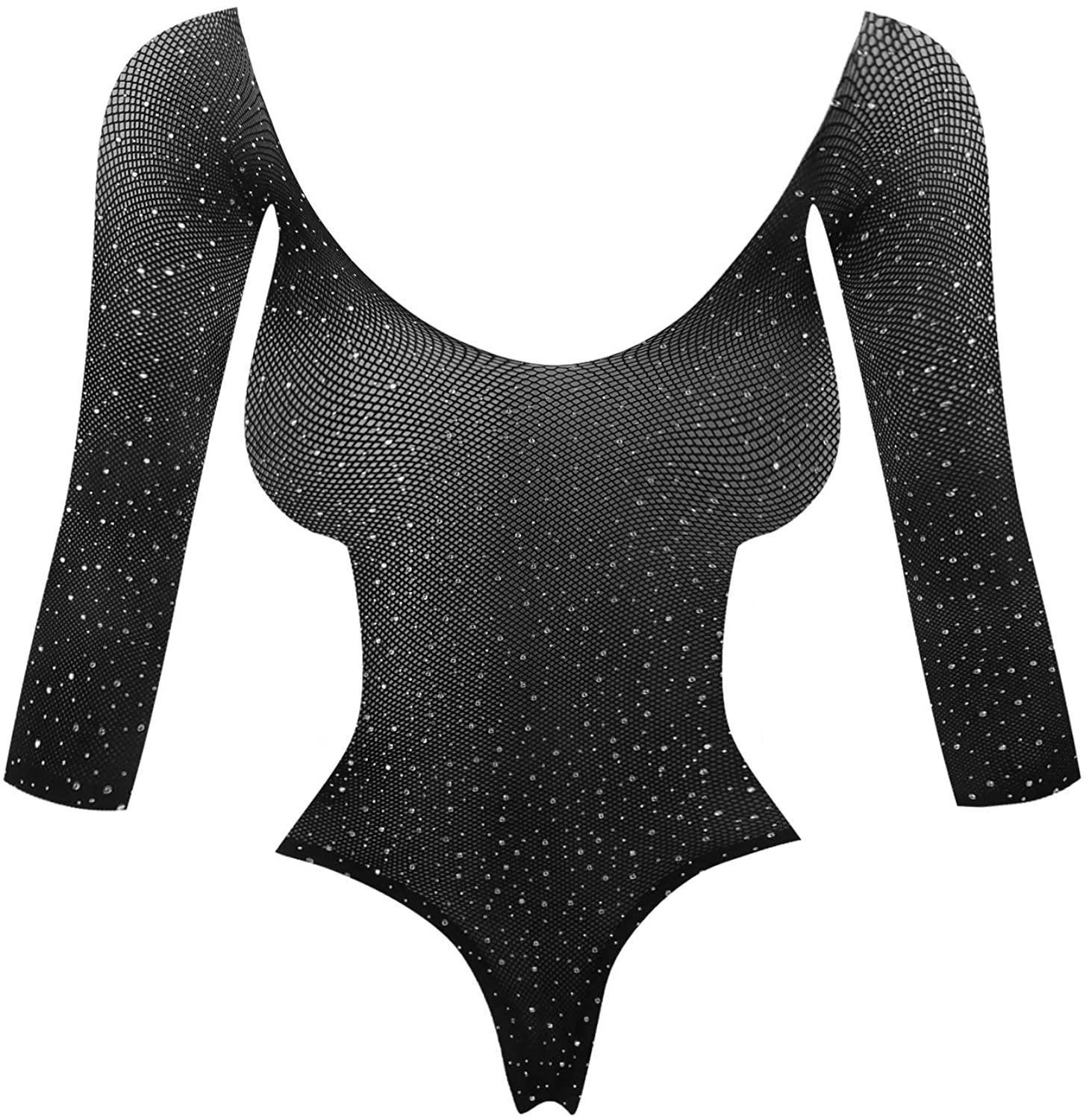 Price:$14.99 Up Women Sexy Lingerie Rhinestones Sparkle High-Elastic Fishnet Mesh Naughty Teddy Romper Bodysuit One Size Black at Amazon Women’s Clothing store