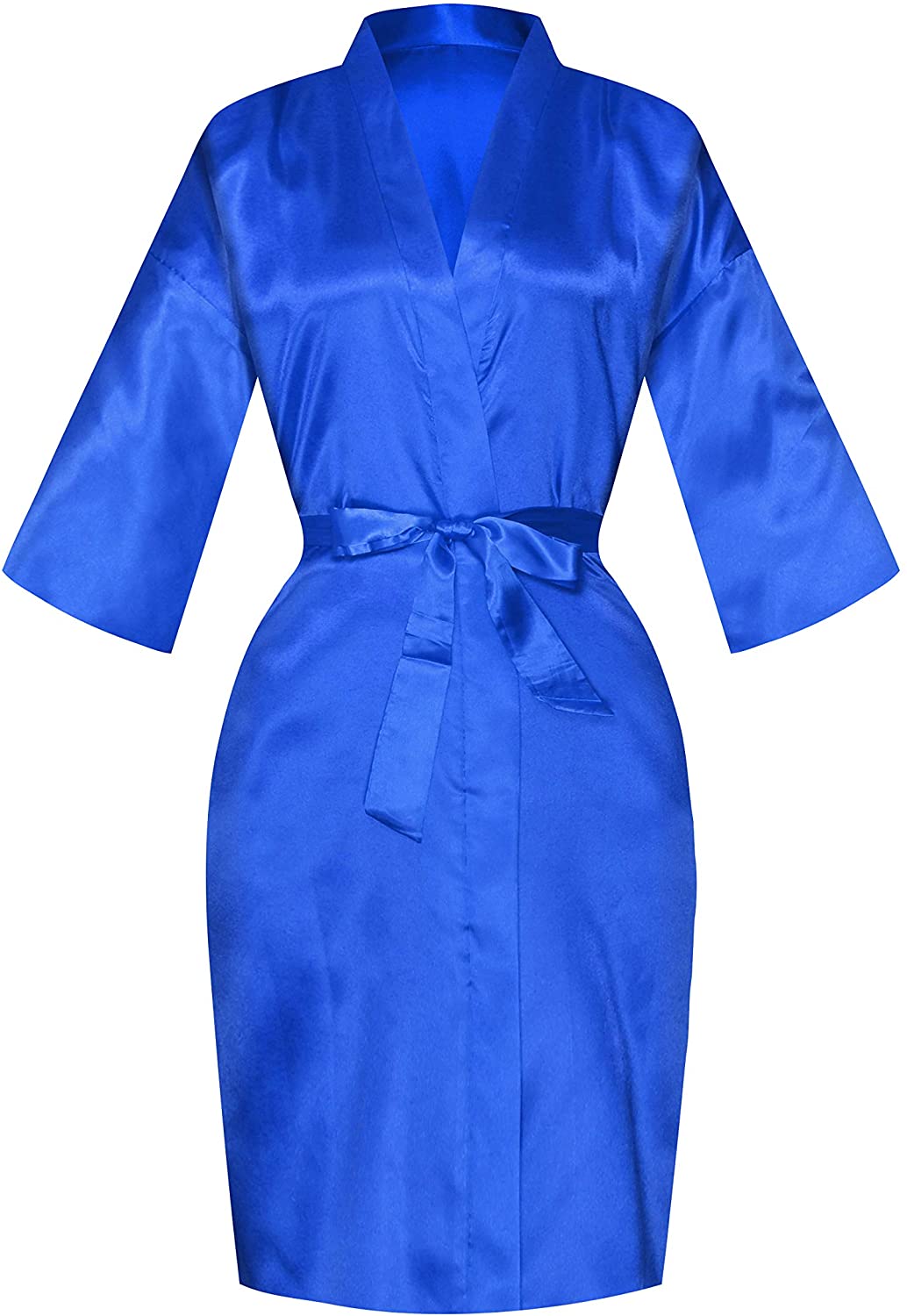 Price:$10.99 Women's Solid-colored Bridal Robe Bride Bridesmaids Short Kimono Dressing Gown Robe for Wedding Parties Getting Ready at Amazon Women’s Clothing store