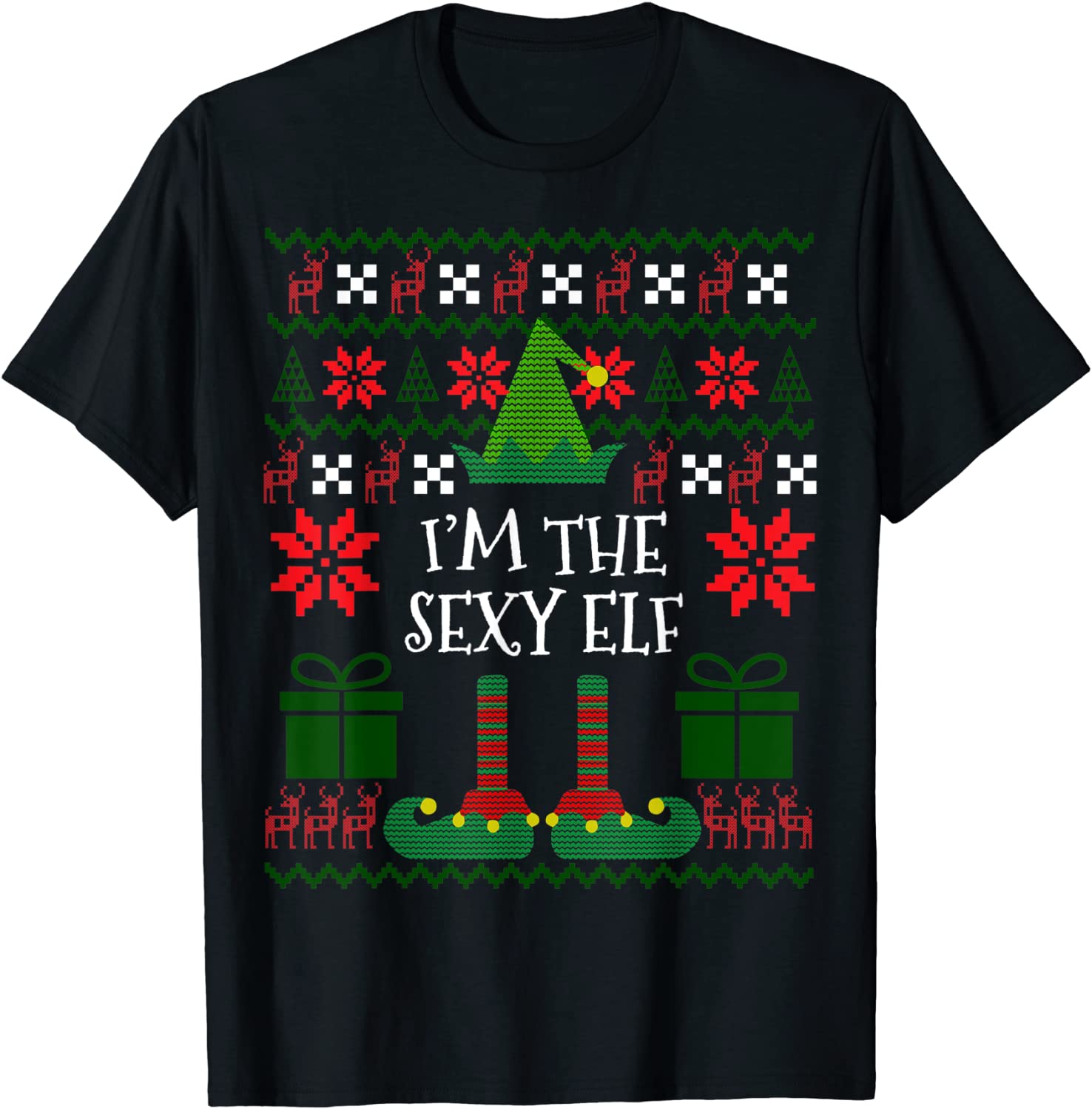 Price:$16.95 The Sexy Elf Matching Family Group Ugly Christmas T-Shirt : Clothing, Shoes & Jewelry