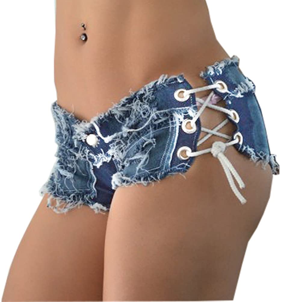 Price:$12.99 Women Sexy Cut Off Low Waist Denim Jeans Shorts Mini Hot Pants at Amazon Women’s Clothing store