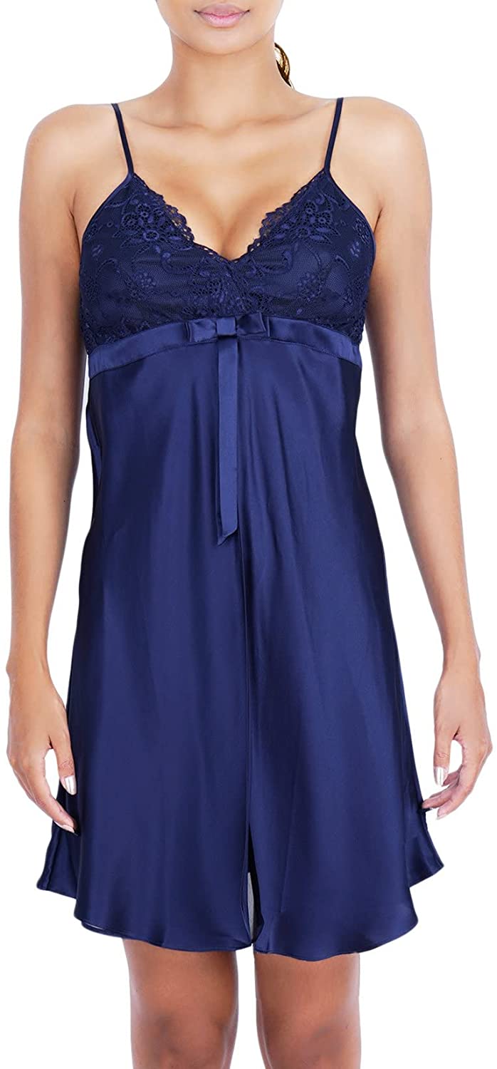 Price:$69.99 ROSSA Women's Sexy 100% Silk Slip Chemise with Silk Chiffon Inside Front Slit at Amazon Women’s Clothing store