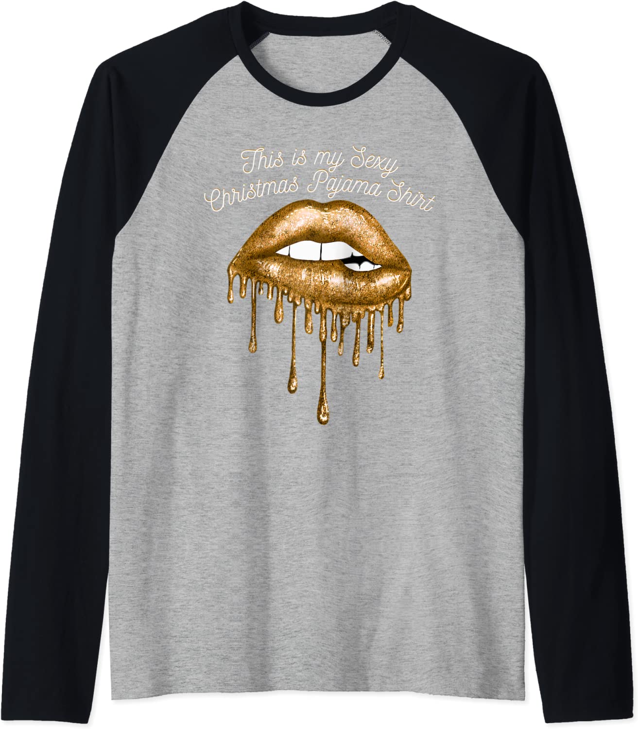 Price:$23.99 is My Sext Christmas Pajama Top Raglan Baseball Tee : Clothing, Shoes & Jewelry
