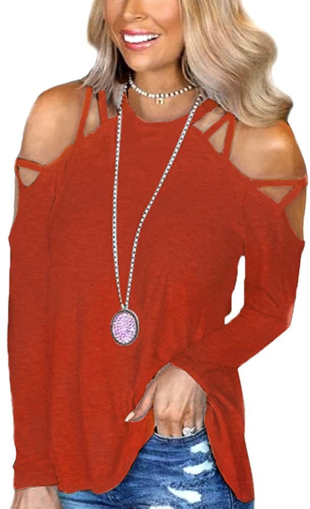 Price:$9.99 Womens Off The Shoulder Tops Sexy Shiny Shirts Long/ Short Sleeves Fashion Graphic T-shirts Blouses at Amazon Women’s Clothing store