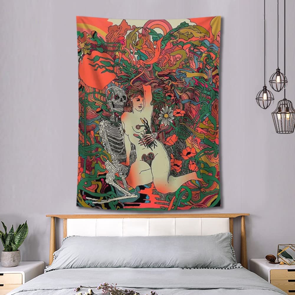Price:$13.99 Sexy Women Tapestry Wall Hanging Vintage Aesthetic Tapestry Abstract Tapestry Trippy Girl Colorful Wall Blanket Art Tapestry for Bedroom Home Decor Living Room Dorm : Home & Kitchen