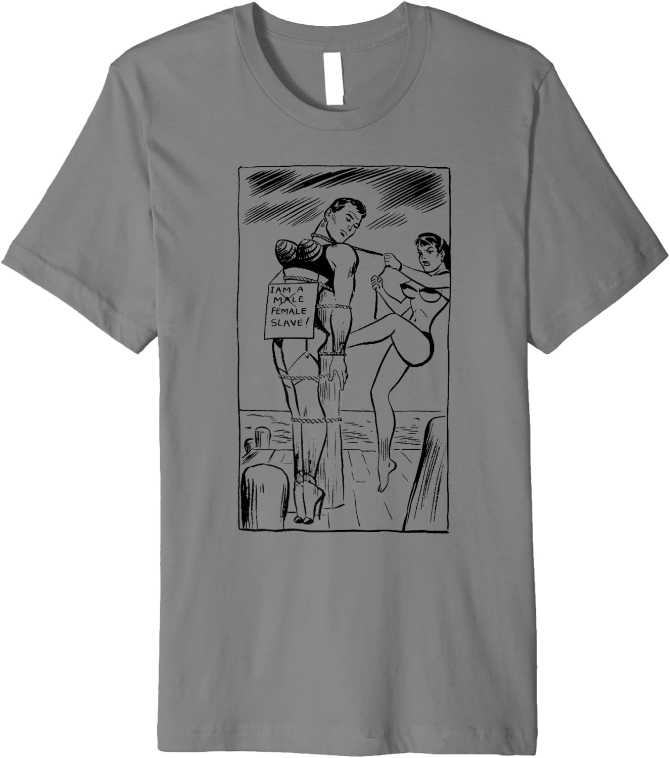 Price:$22.99 Rope Bondage Dominatrix Lingerie Girl BDSM Slave Premium T-Shirt : Clothing, Shoes & Jewelry