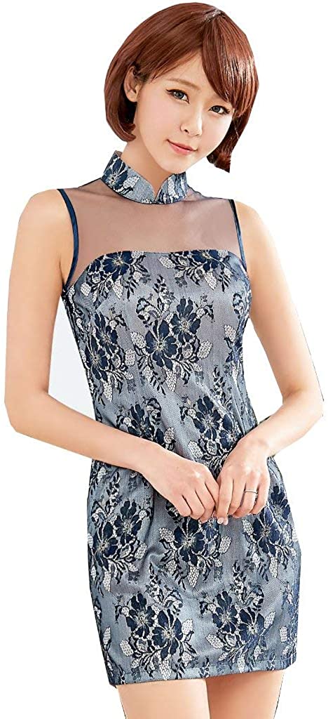 Price:$29.79 Sexy See-Through Clear Blue Party Girl Woman Skinny Waist Lace Lingerie Night Skirt Dress Cheongsam Costume Soft Silk Lace Sweet Chinese Traditional Doll 2Pcs Cosplay : Clothing, Shoes & Jewelry