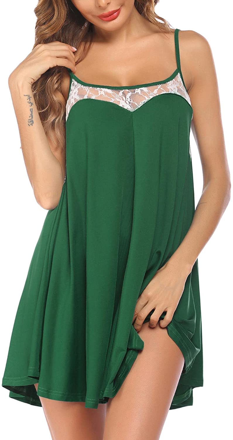 Price:$12.99 Women Nightgown Sleeveless Lingerie Lace Chemise sleep Dress Sexy Soft Full Slip Sleepwear Dress S-XXL at Amazon Women’s Clothing store