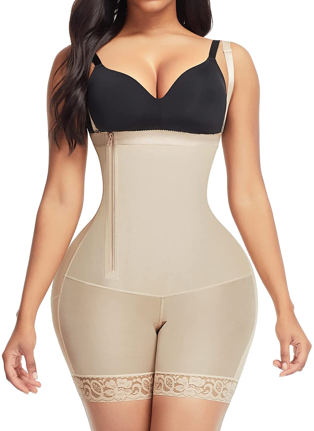 Price:$58.99 Body Shaper for Women Tummy Control Shapewear Side Zipper Open Bust Fajas for Ladies Daily Life at Amazon Women’s Clothing store