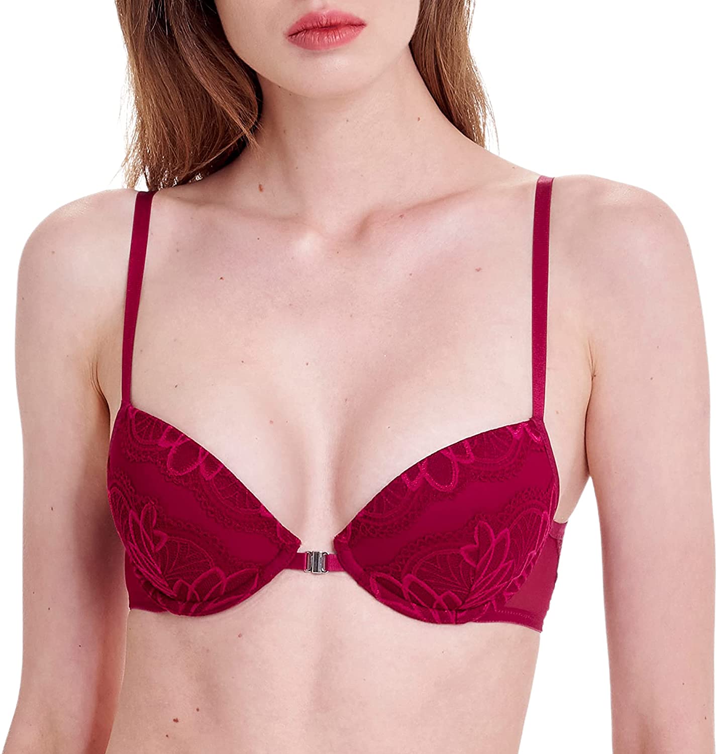 Price:$32.99 Lingerie Women's Sexy Lace Bra Underwire Racerback Bra at Amazon Women’s Clothing store