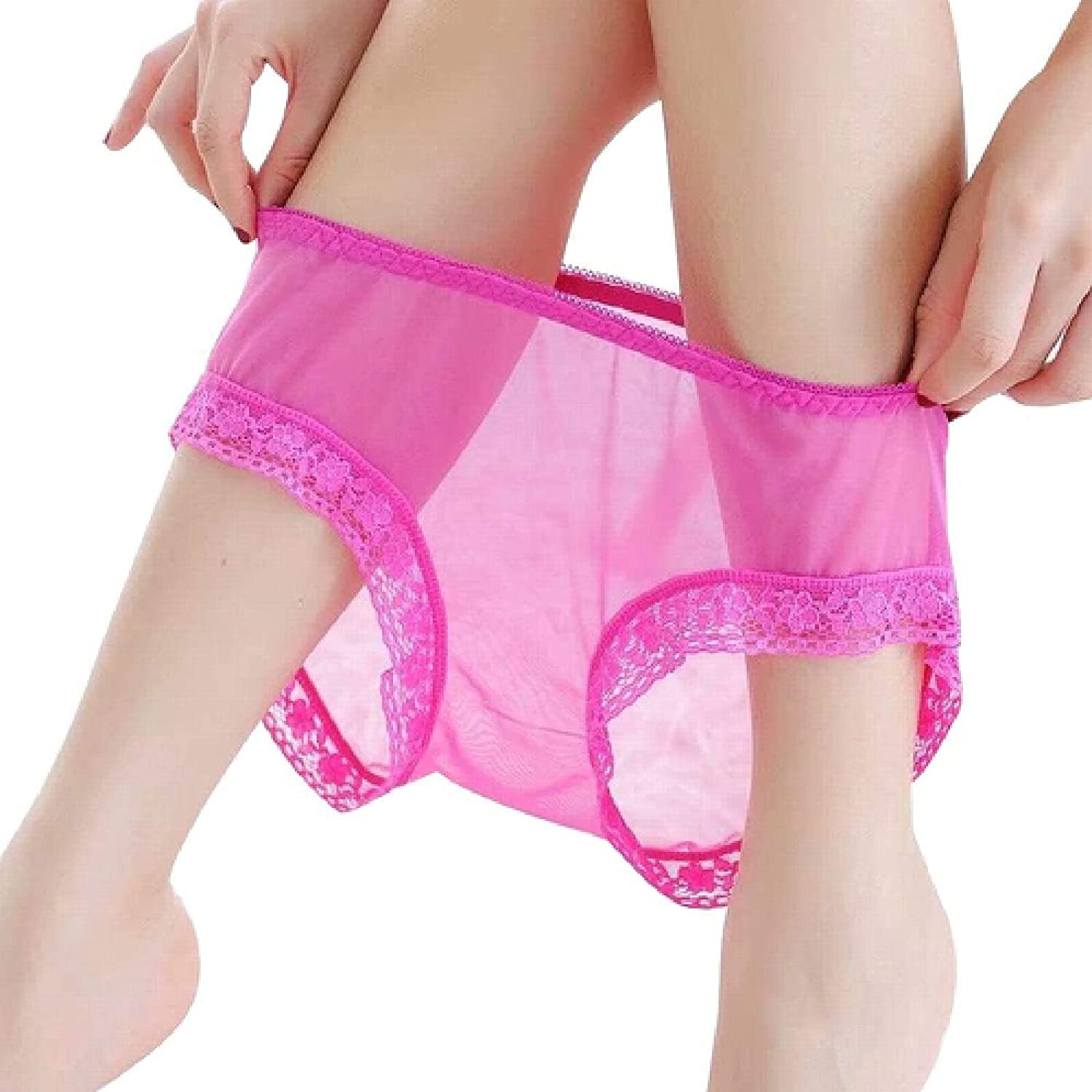 Price:$6.99 Pack Women Sexy Thong Underwear Low Waist Panties Mesh Yarn Embroidery for Ladies Adjustable Briefs,Pink,One Size : Clothing, Shoes & Jewelry
