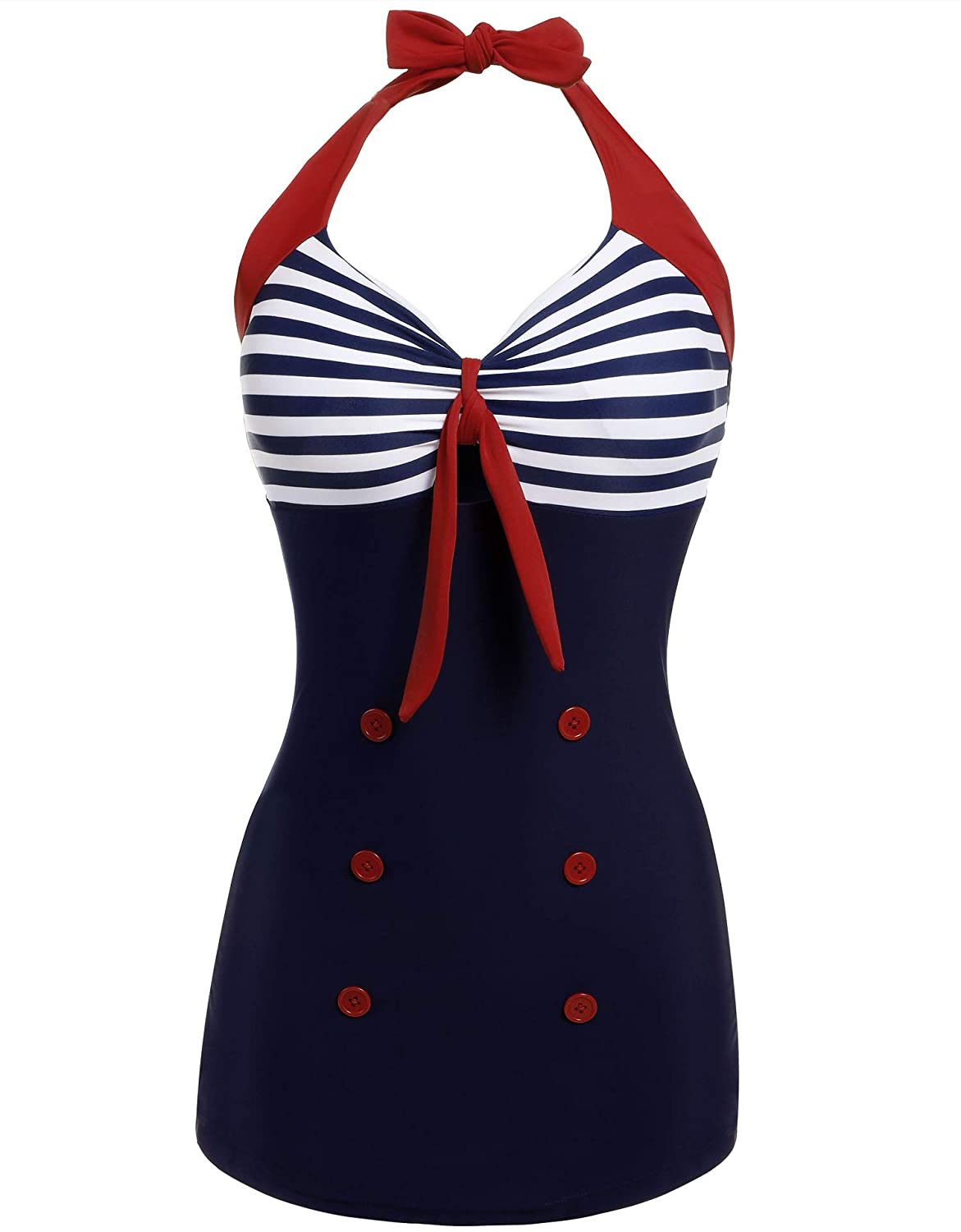 Price:$17.99 Womens Vintage Striped One Piece Swimsuit Monokini Bathing Suit Boyshort Swimwear : Clothing, Shoes & Jewelry