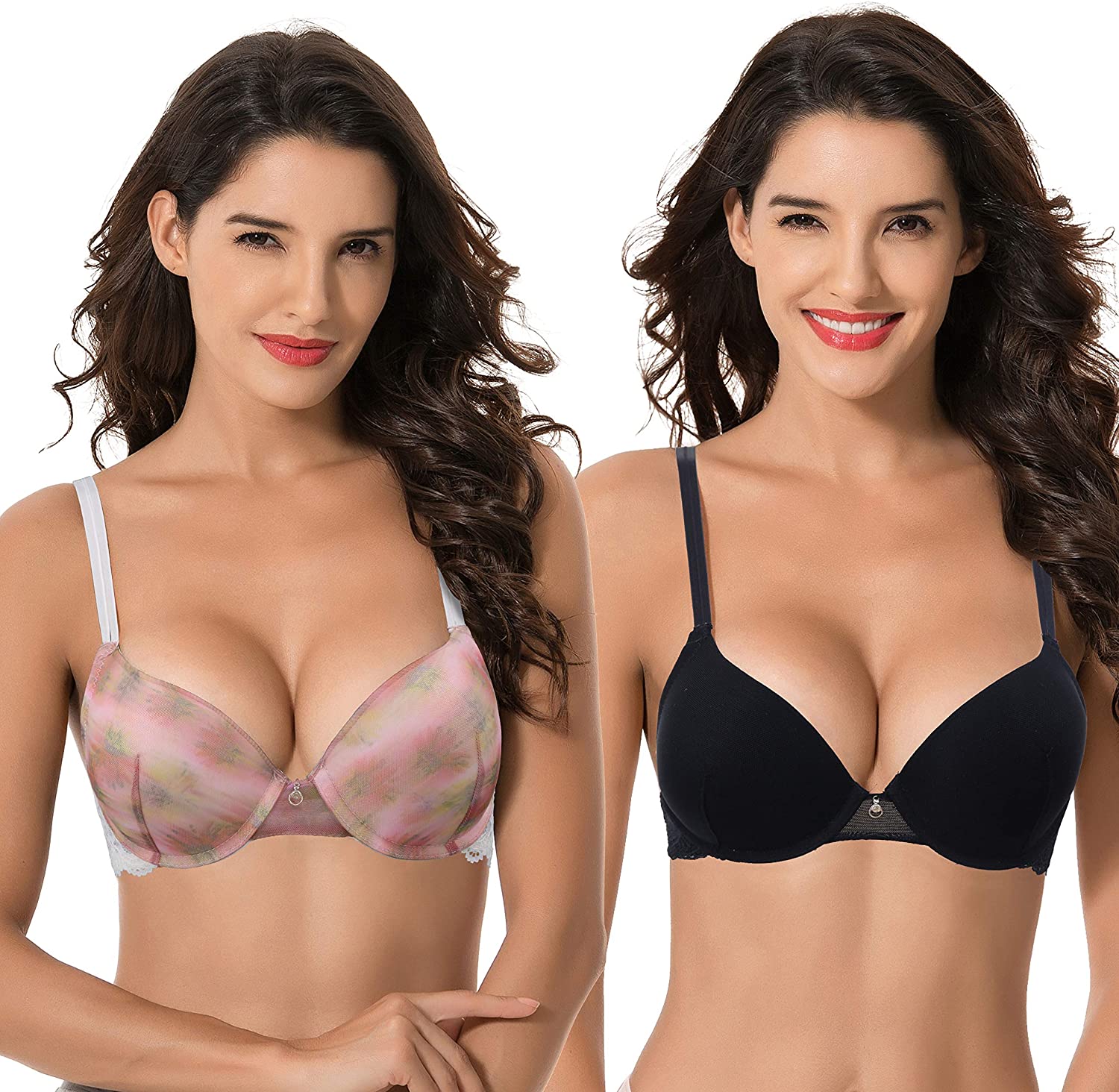 Price:$32.99 Muse Women's Plus Size Perfect Shape Add 1 Cup Push Up Underwire Bras at Amazon Women’s Clothing store