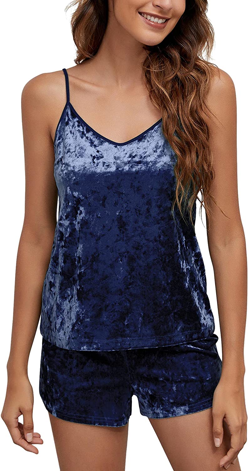 Price:$12.99 Womens Cami Pajama Sets Shorts Sexy Spaghetti Sleepwear Nightwear Lingerie Set at Amazon Women’s Clothing store